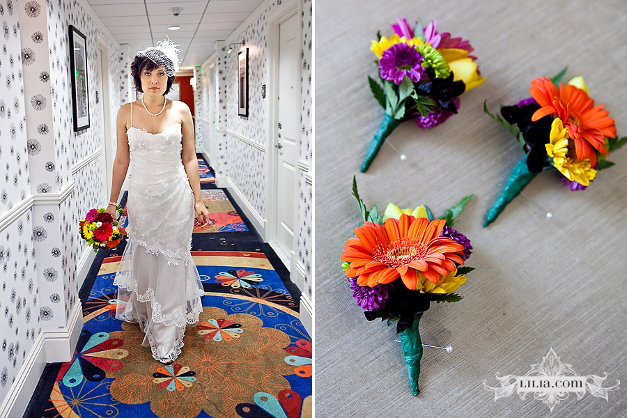 Gerber Daisy Boutonniere Berkeley Wedding Photography