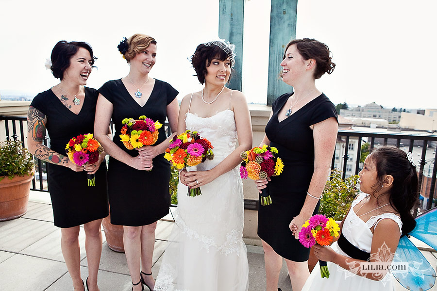 Black J. Crew Bridesmaid Dresses Berkeley Wedding Photography