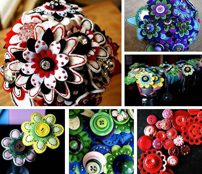 Felt Wedding Bouquets Handmade Alternative Offbeat Indie