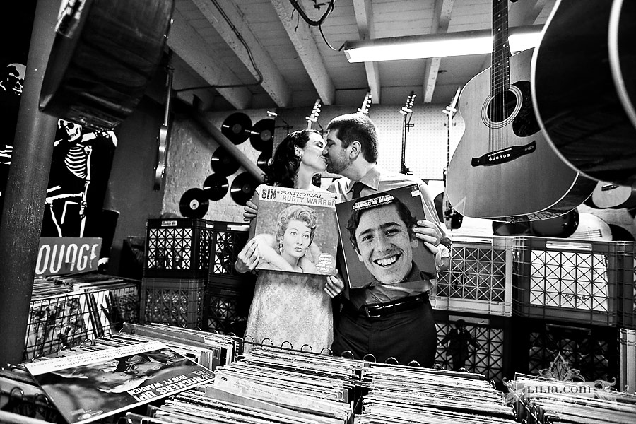 San Francisco Record Store Wedding Portraits