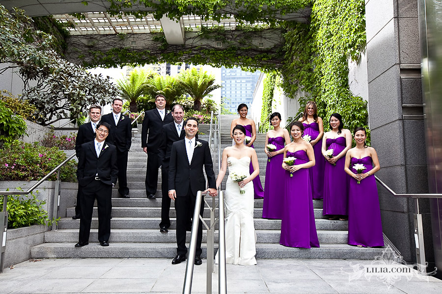 Purple Wedding Party Group Photo