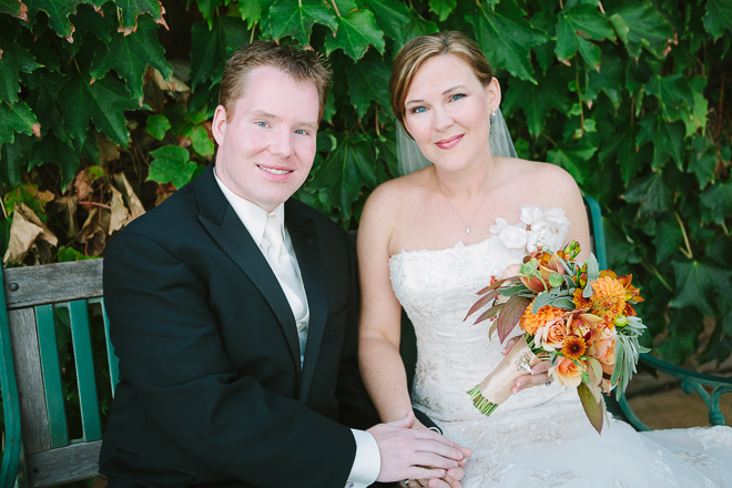 Portrait of a bride and groom at their Viansa Winery wedding in Sonoma