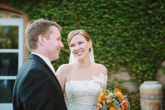 Bride looks lovingly at the groom at their Viansa Winery wedding in Sonoma